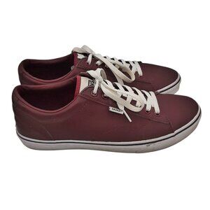 Vans Dark Burgundy Faux Leather (?) Low Top Old Skool Lace Up Sneakers SZ 10